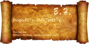 Bognár Hágár névjegykártya