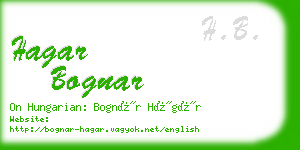 hagar bognar business card